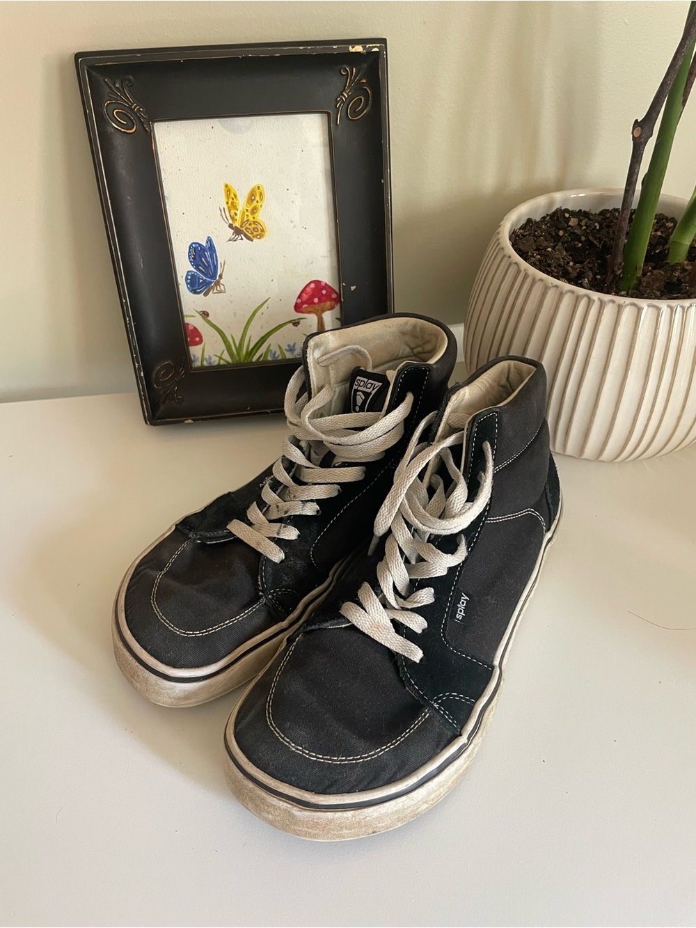 Splay Rev HTS Black High-Top Canvas Sneakers